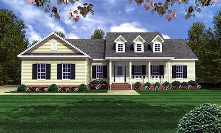 Country Ranch Southern Traditional Elevation of Plan 59068