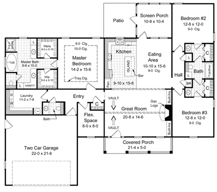 House Plan 59071 First Level Plan