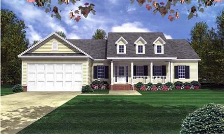 Country Ranch Southern Traditional Elevation of Plan 59071