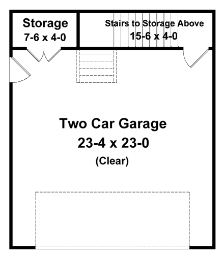 Garage Plan 59076 - 2 Car Garage First Level Plan