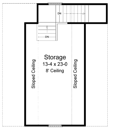 Garage Plan 59076 - 2 Car Garage Second Level Plan