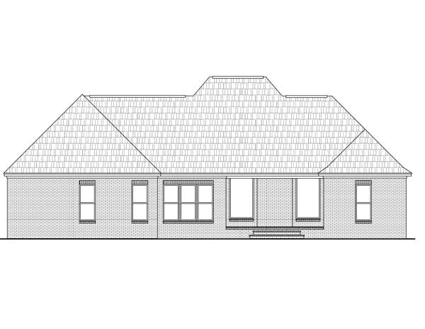 Acadian Country European Traditional Rear Elevation of Plan 59078
