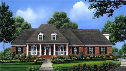 Acadian Colonial European Traditional Elevation of Plan 59079