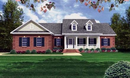 Country Ranch Southern Traditional Elevation of Plan 59080