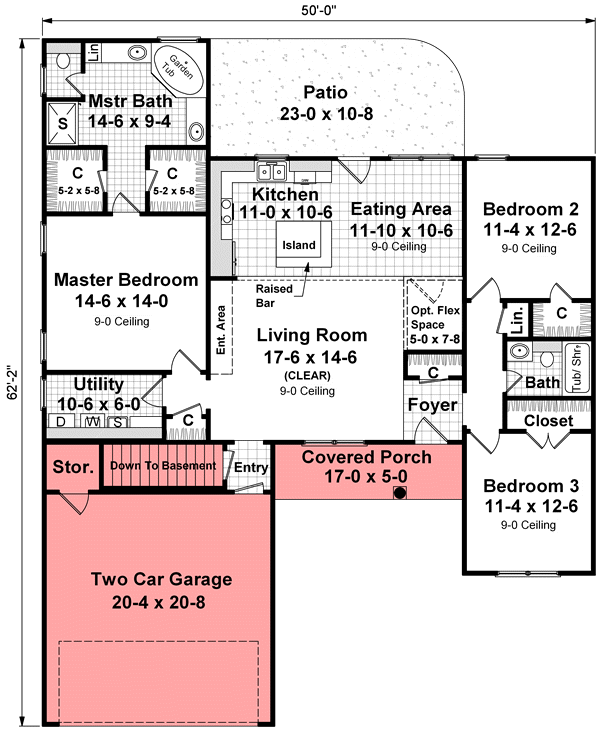 European Ranch Traditional Level One of Plan 59083