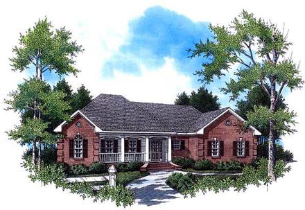 Country European Ranch Traditional Elevation of Plan 59084