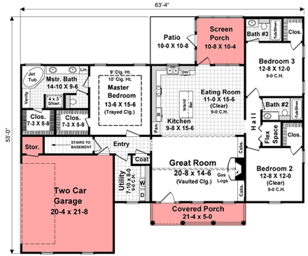 House Plan 59085 First Level Plan