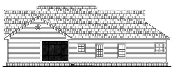 Country Traditional Rear Elevation of Plan 59085