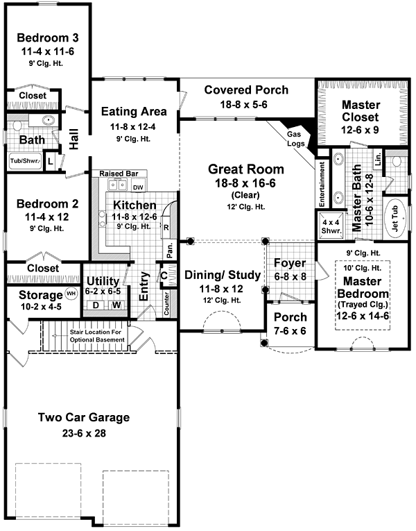 House Plan 59086 Level One