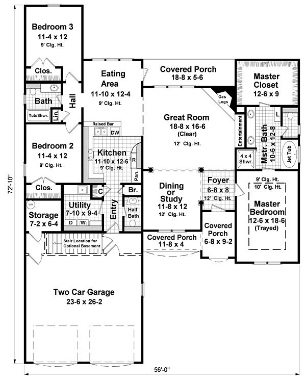 House Plan 59088 Level One