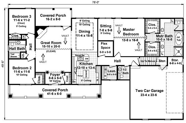 House Plan 59089 Level One