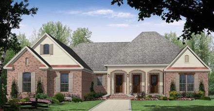 Acadian European Ranch Traditional Elevation of Plan 59090