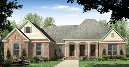 Acadian European Ranch Traditional Elevation of Plan 59091