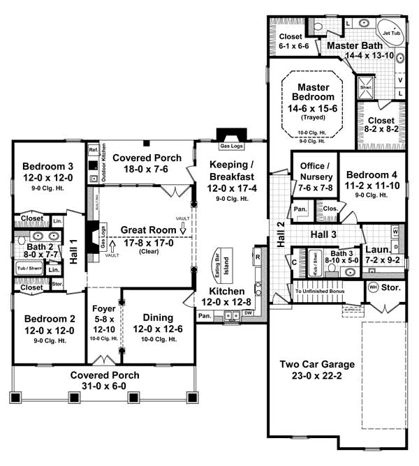 Bungalow Craftsman Traditional Level One of Plan 59093