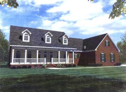 Country Ranch Southern Elevation of Plan 59094