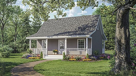 Cottage Country Farmhouse Elevation of Plan 59096