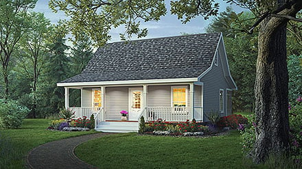 Cottage Country Farmhouse Elevation of Plan 59098