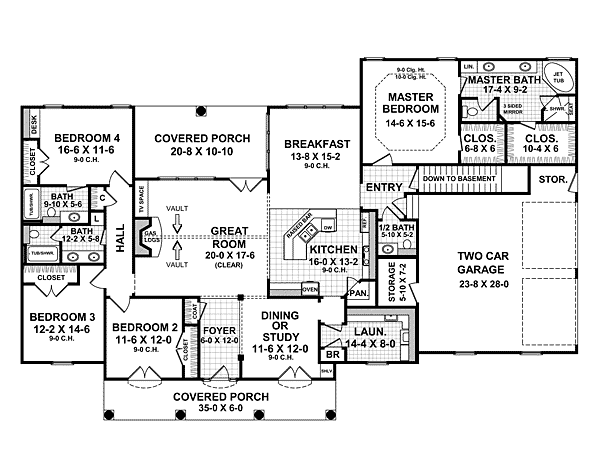 Acadian Country European Southern Level One of Plan 59100