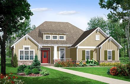 Acadian Bungalow Craftsman European Elevation of Plan 59101