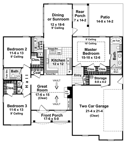 House Plan 59103 First Level Plan