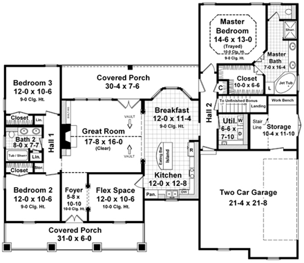 House Plan 59104 First Level Plan