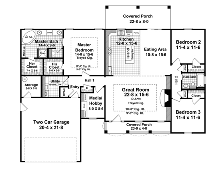 House Plan 59105 First Level Plan