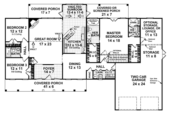 Country Ranch Traditional Level One of Plan 59107