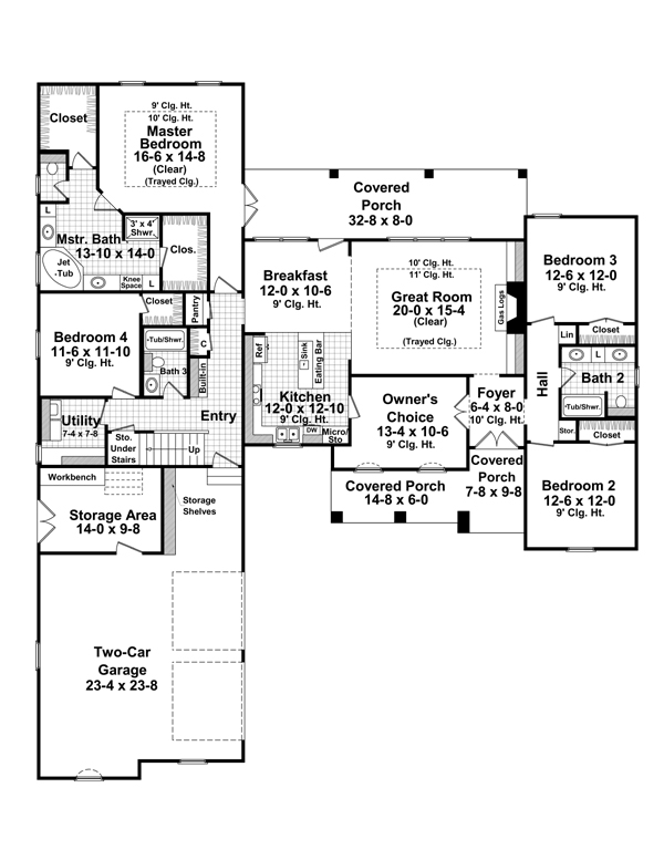 Country European Traditional Level One of Plan 59113