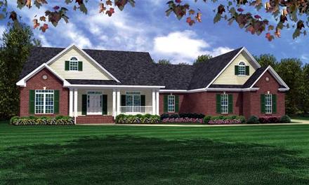 Ranch Traditional Elevation of Plan 59115