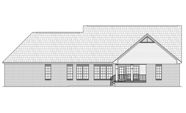 Ranch Traditional Rear Elevation of Plan 59115