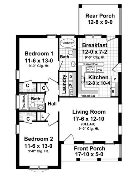 House Plan 59118 First Level Plan