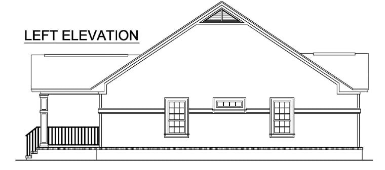 Country, European, Southern, Traditional Plan with 1100 Sq. Ft., 2 Bedrooms, 2 Bathrooms Picture 2