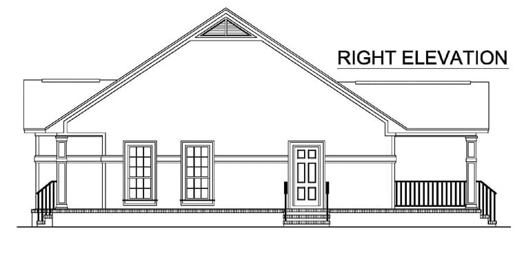 Country, European, Southern, Traditional Plan with 1100 Sq. Ft., 2 Bedrooms, 2 Bathrooms Picture 3
