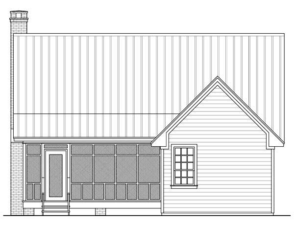 Cottage Country Farmhouse Rear Elevation of Plan 59122