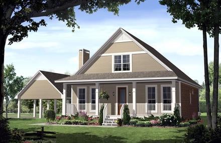 Country Farmhouse Traditional Elevation of Plan 59124