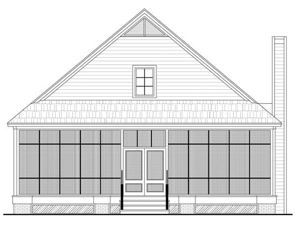 Country Farmhouse Traditional Rear Elevation of Plan 59124