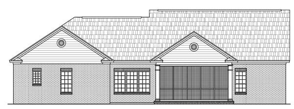 Ranch Southern Traditional Rear Elevation of Plan 59127