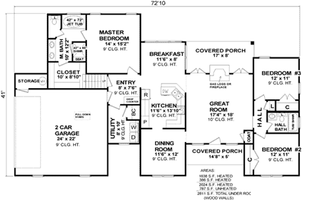 House Plan 59129 First Level Plan