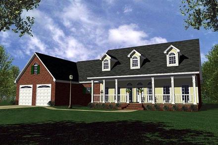 Country Farmhouse Ranch Traditional Elevation of Plan 59130