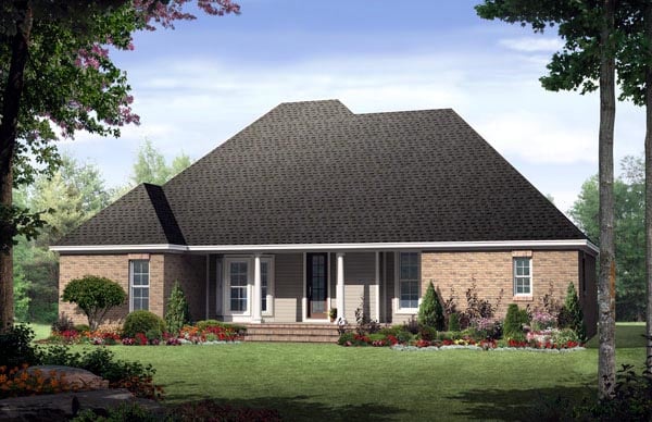 Country European Traditional Rear Elevation of Plan 59132