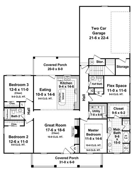 House Plan 59134 First Level Plan