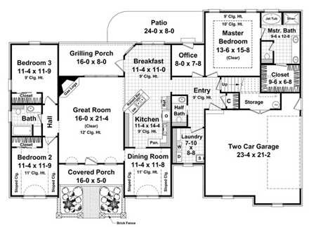 House Plan 59135 First Level Plan