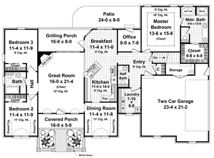 House Plan 59136 First Level Plan