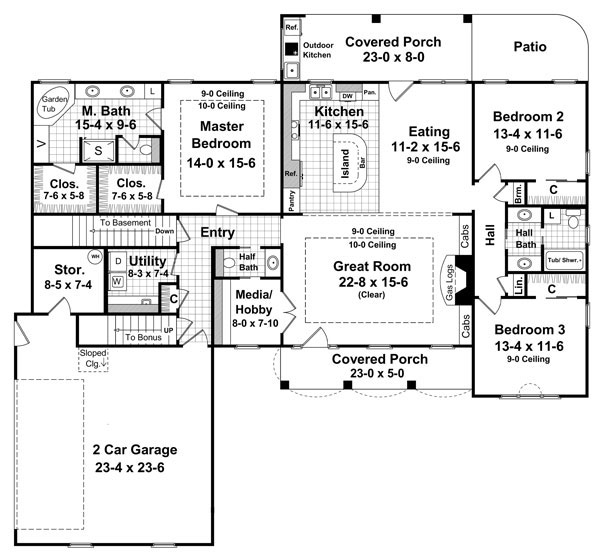 House Plan 59137 Level One