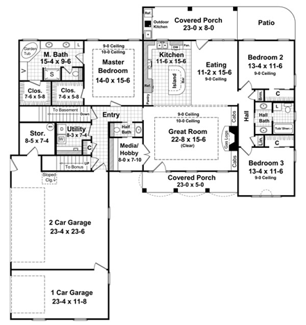 House Plan 59140 First Level Plan