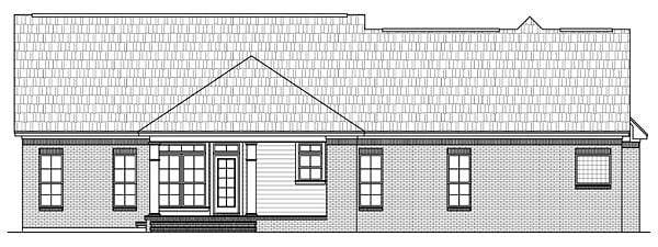 Country European French Country Traditional Rear Elevation of Plan 59140