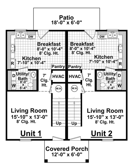 Multi-Family Plan 59141 First Level Plan