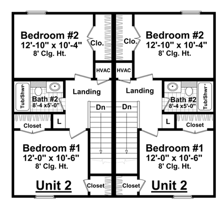 Multi-Family Plan 59141 Second Level Plan