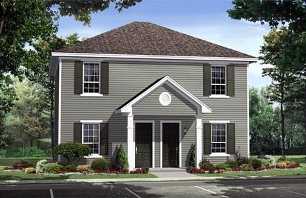 Multi-Family Plan 59141 Elevation