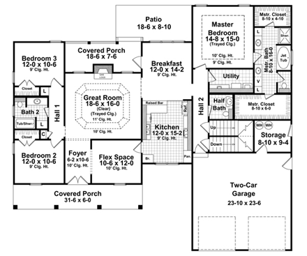 House Plan 59142 First Level Plan